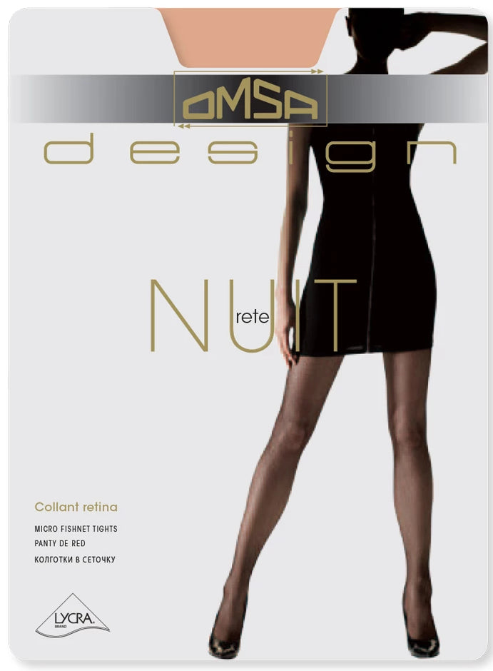 Omsa Nuit Collant - classic micro fishnet tights in black, nude, cream, navy, lilac and brown