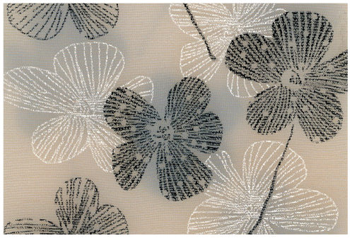 Omsa 3591 Share Calzino - Sheer nude fashion ankle socks with white and black floral print pattern