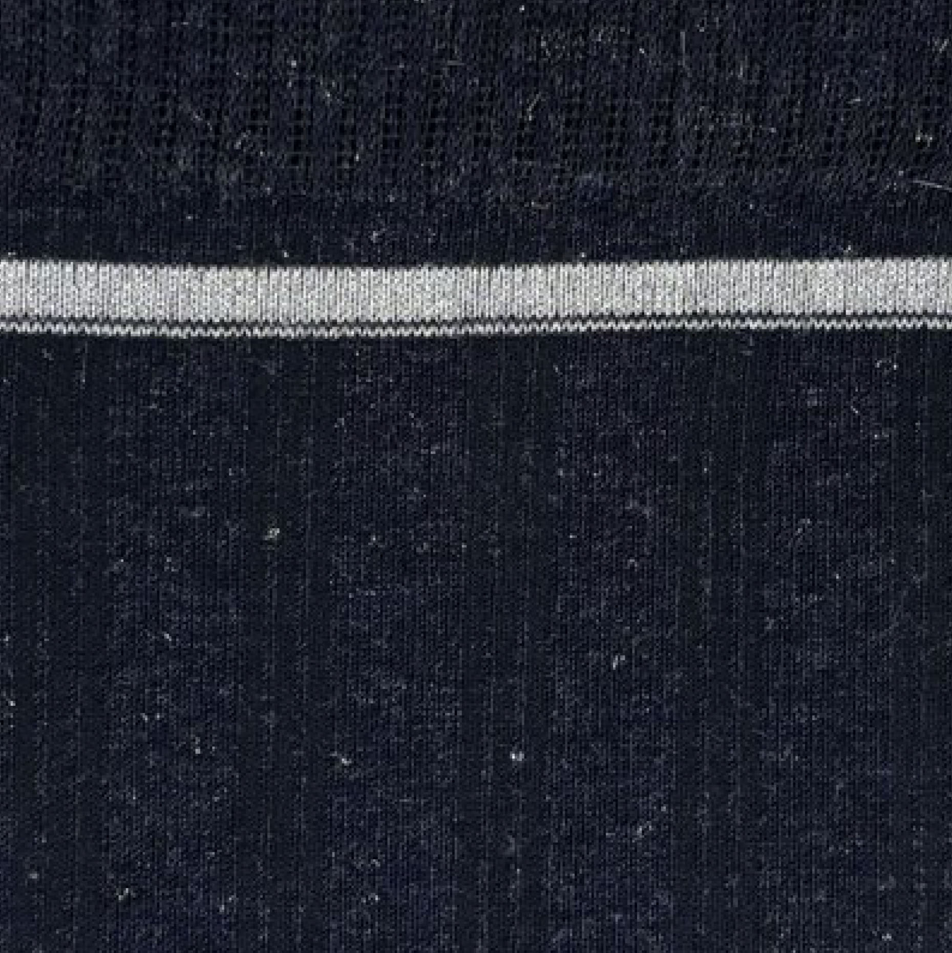 SiSi Essential Socks Swatch - Soft knitted ribbed navy knee-high socks with shimmery silver lam̩ throughout with a silver grey stripe.